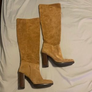 Sam Edelman Victoria Camel Suede Slouch Boots 7.5